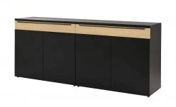 now! by hülsta Sideboard now! touch | Schwarz / Samteiche Natur (Nachbildung)