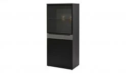 now! by hülsta Highboard now! touch | Schwarz / Samteiche Grau (Nachbildung) rechts