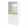now! by hülsta Highboard now! touch | Reinweiß / Samteiche Natur (Nachbildung) links