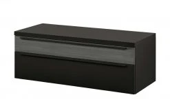 now! by hülsta Lowboard now! touch | Schwarz / Samteiche Grau (Nachbildung)