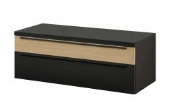 now! by hülsta Lowboard now! touch | Schwarz / Samteiche Natur (Nachbildung)