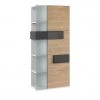 Vitrine Holly | Weiß / Hickory (Nachbildung) / Anthrazit rechts