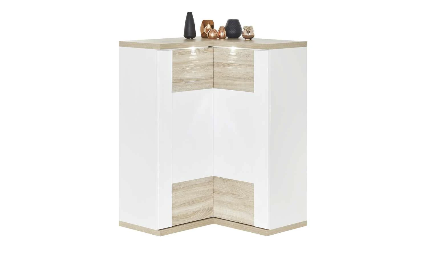 uno Eck-Highboard Titan | Eiche sägerau (Nachbildung) / Weiß 12 uno Eck-Highboard Titan | Eiche sägerau (Nachbildung) / Weiß – Bild 12