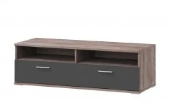 uno Lowboard Onyx | Graphitgrau / Eiche Trüffel sägerau (Nachbildung)