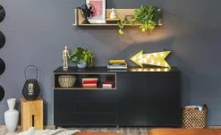 Roomers Sideboard Case | Schwarzbraun / Walnuss (Nachbildung)