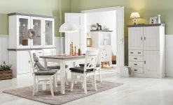 maison bleue Highboard Florian | Weiß / Grau Türen aus Holz