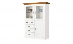 maison bleue Highboard Florian | Weiß / bernsteinfarben Türen mit Glaseinsatz -CAN Kommode Verkaufe 12234044 1 202108130002