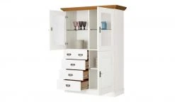 maison bleue Highboard Florian | Weiß / bernsteinfarben Türen mit Glaseinsatz -CAN Kommode Verkaufe 12234044 10 202108130002