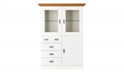 maison bleue Highboard Florian | Weiß / bernsteinfarben Türen mit Glaseinsatz -CAN Kommode Verkaufe 12234044 3 202108130002