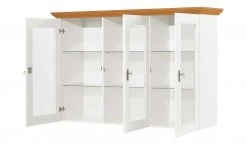 maison bleue Vitrinenaufsatz für Sideboard Florian | Weiß / bernsteinfarben -CAN Kommode Verkaufe 12234045 10 202108161244