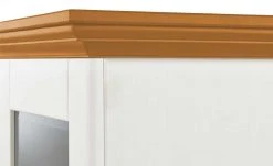 maison bleue Vitrinenaufsatz für Sideboard Florian | Weiß / bernsteinfarben -CAN Kommode Verkaufe 12234045 3 202108161244