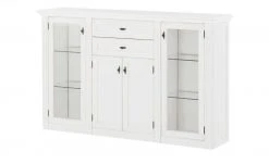 maison bleue Highboard Petit Chalet | Weiß mit Glastüren