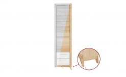 smart Schrank Oslo | Kernbuche (Nachbildung) / Kernbuche / Weiß