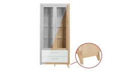 smart Vitrine Oslo | Kernbuche (Nachbildung) / Kernbuche / Weiß