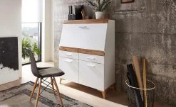 Sekretär Cortina | Weiß / Eiche (Nachbildung)