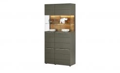 Berger & Rath Vitrine Claro | Londra (Hellgrau) Sichtbare Rückwand: Wildeiche mit Glaseinlegeböden -CAN Kommode Verkaufe 13230880 11 202103101242