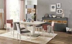 Berger & Rath Sideboard Claro | Anthrazit Sichtbare Rückwand: Wildeiche gesandstrahlt