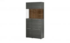 Berger & Rath Vitrine Claro | Anthrazit Sichtbare Rückwand: Wildnussbaum ohne Glaseinlegeböden