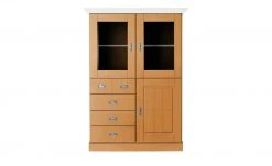 maison bleue Highboard Florian | bernsteinfarben / Weiß Türen mit Glaseinsatz -CAN Kommode Verkaufe 13231815 4 202108131411