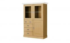 maison bleue Highboard Florian | laugenfarben / Weiß Türen mit Glaseinsatz