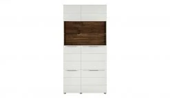 Berger & Rath Vitrine Claro | Weiß-Creme Sichtbare Rückwand: Wildnussbaum mit Glaseinlegeböden -CAN Kommode Verkaufe 13232084 10 202108130002