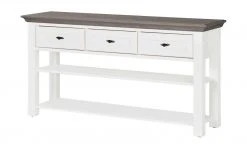 maison bleue Anrichte Petit Chalet | Weiß / Graphit (Grau) ohne Flechtkörbe