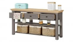 maison bleue Anrichte Petit Chalet | Graphit (Grau) / Asteiche mit Flechtkörben -CAN Kommode Verkaufe 13232356 2 202203291236