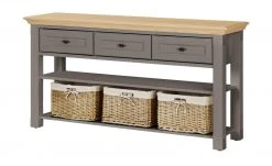 maison bleue Anrichte Petit Chalet | Graphit (Grau) / Asteiche mit Flechtkörben