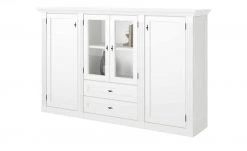 maison bleue Highboard Petit Chalet | Weiß mit Holzboden