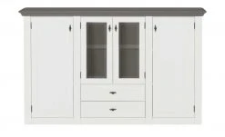 maison bleue Highboard Petit Chalet | Weiß / Graphitgrau mit Glasboden -CAN Kommode Verkaufe 13232381 17 202207111247