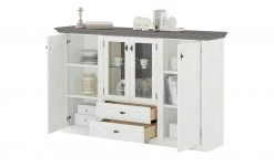 maison bleue Highboard Petit Chalet | Weiß / Graphitgrau mit Glasboden -CAN Kommode Verkaufe 13232381 6 202207111247
