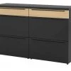 now! by hülsta Sideboard now! touch | Schwarz / Samteiche Natur (Nachbildung) 141|cm