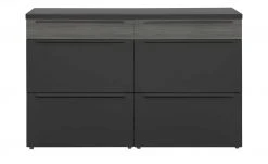 now! by hülsta Sideboard now! touch | Schwarz / Samteiche Grau (Nachbildung) 141|cm -CAN Kommode Verkaufe 13232785 2 202203222233