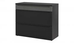 now! by hülsta Sideboard now! touch | Schwarz / Samteiche Grau (Nachbildung) 106|cm