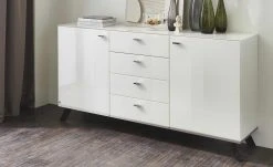 LEONARDO Sideboard Leo Curve 50 | Bianco Weiß Schwarz