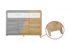 smart Sideboard Oslo | Wildeiche (Nachbildung) / Wildeiche / Weiß