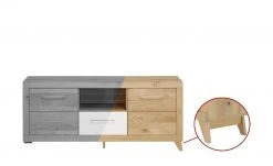 smart Lowboard Oslo | Wildeiche (Nachbildung) / Wildeiche / Weiß